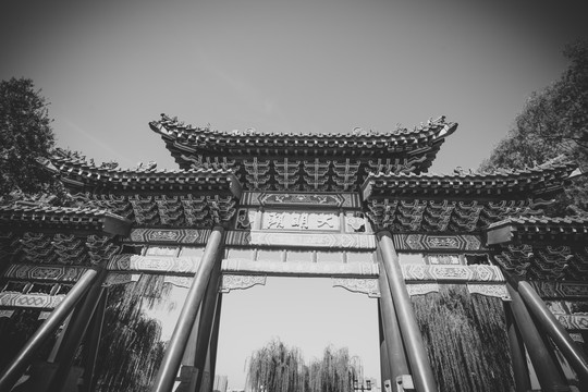 濟(jì)南老街黑白照片