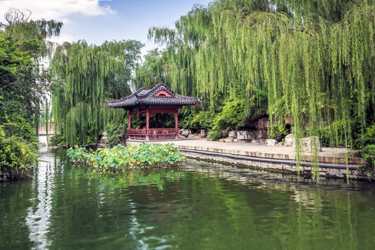 济南大明湖湖景风光