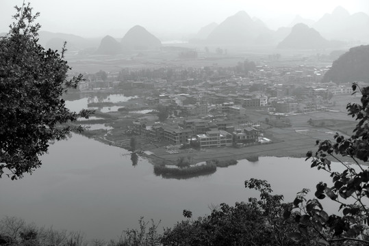 普者黑水墨全景