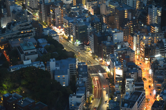 鸟瞰东京夜景