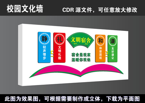 学校学生教师职工公寓宿舍文化墙