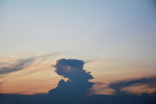 天空日暮云景