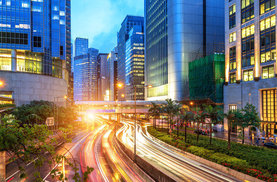 香港街道夜景