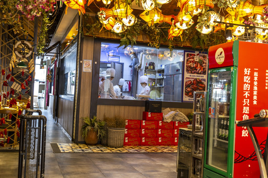 水饺店厨房