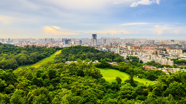 广州城市建筑鸟瞰图