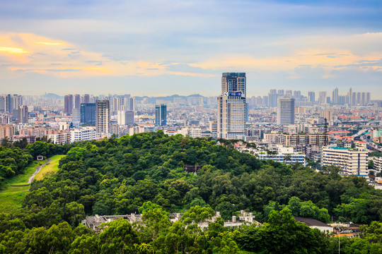 广州城市建筑鸟瞰图