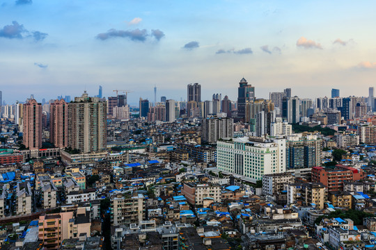 广州城市建筑鸟瞰图