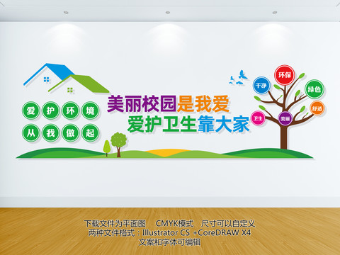 愛護(hù)衛(wèi)生文化墻