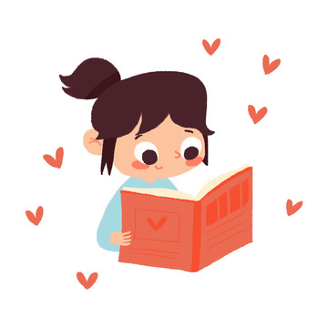 世界讀書日讀書看書卡通人物