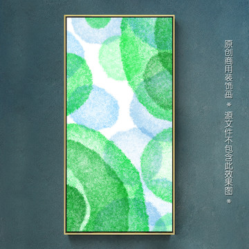 現(xiàn)代簡約小清新手繪綠色水彩畫