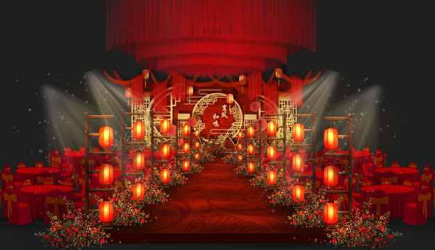 红金中式婚礼设计