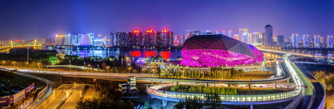 中国辽宁沈阳盛京大剧院夜景风光