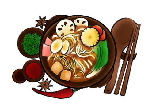 石鍋粉手繪插圖