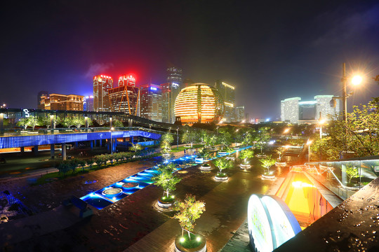 杭州钱江新城夜景