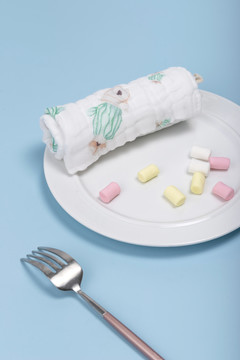 婴幼儿棉纱口水方巾