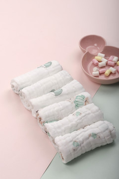 婴幼儿棉纱口水方巾