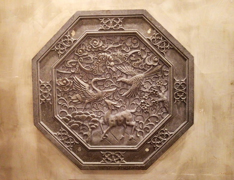 中式祥瑞古典浮雕壁画