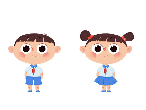 手繪卡通人物素材插畫