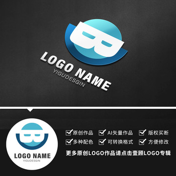 LOGO字母CB眼镜