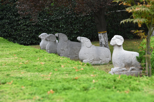 石雕羊群