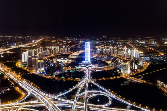 郑州CBD地标夜景