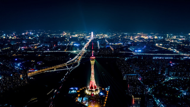 郑州地标中原福塔夜景