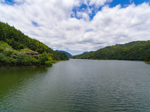 福建省三明市大田县坑口水库航拍