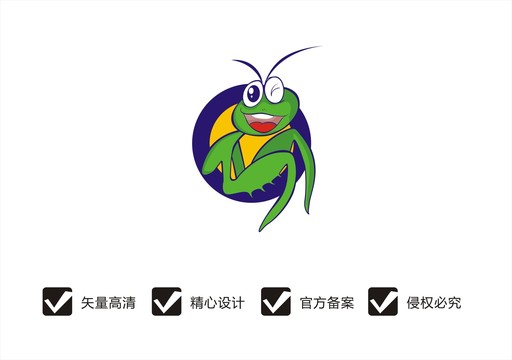 卡通螳螂LOGO螳螂LOGO