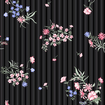 纺织品花样设计图花朵线条