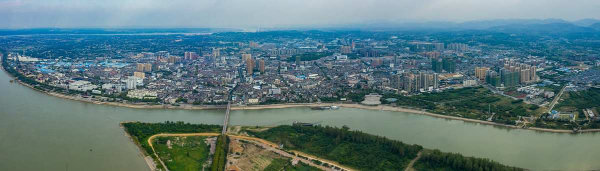 宜都市陆城全景图