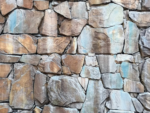 天然石块墙