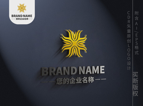 抽象花瓣盛开logo标志设计