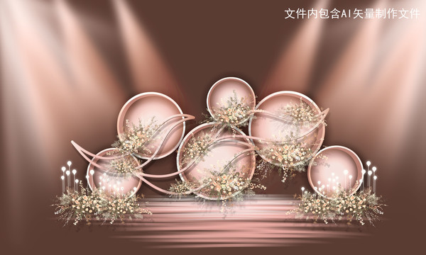 粉色系婚禮迎賓區(qū)