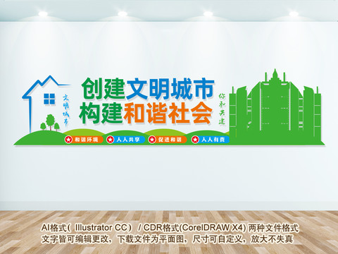 創(chuàng)建文明城市文化墻
