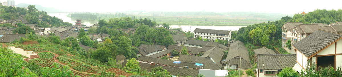 蓬安周子古镇全景