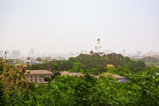 远眺北海公园白塔