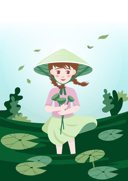 采蓮女孩