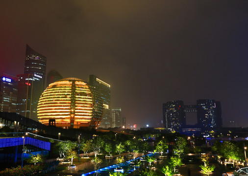 杭州钱江新城夜景