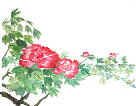 國畫牡丹