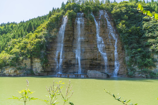 青州黄花溪山水瀑布风景