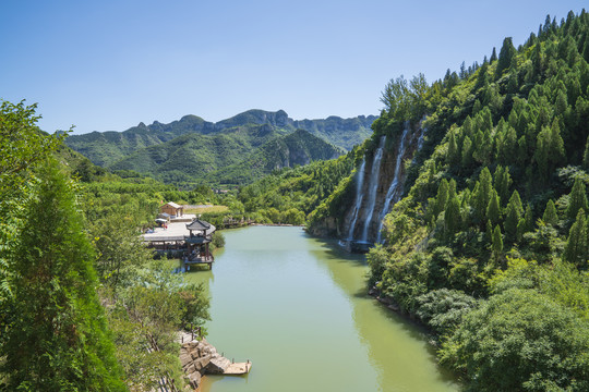 青州黄花溪山水瀑布风景