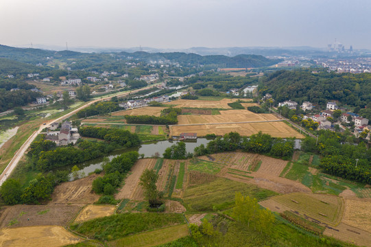 秋天的大地航拍