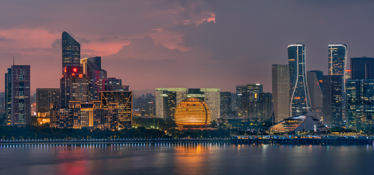 杭州钱江新城夜景