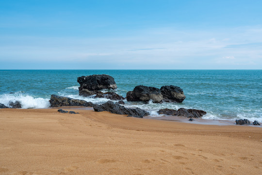 海南博鳌正门海山钦湾礁石