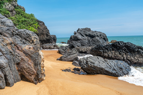 海南博鳌正门海山钦湾礁石