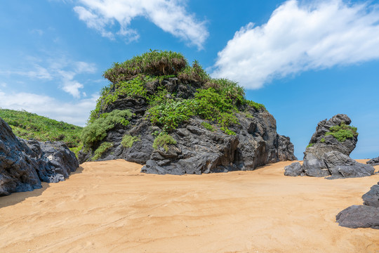 海南博鳌正门海山钦湾礁石