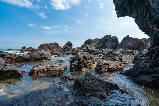 海南博鳌正门海山钦湾礁石