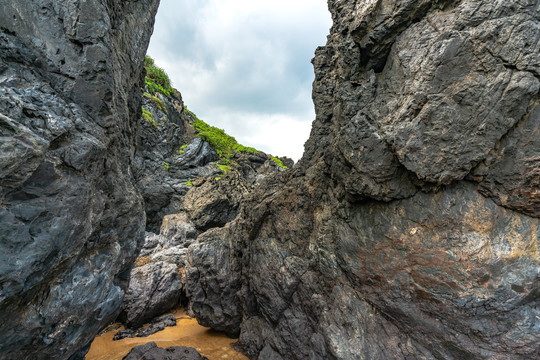 海南博鳌正门海山钦湾沙礁石