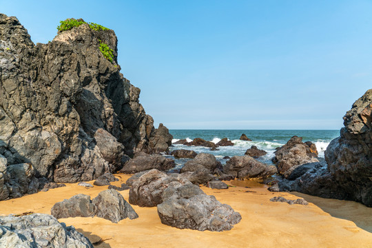 海南博鳌正门海山钦湾礁石