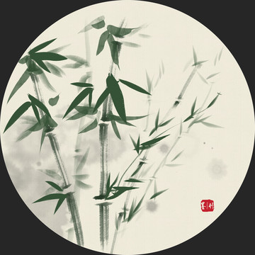 墨竹裝飾畫(huà)